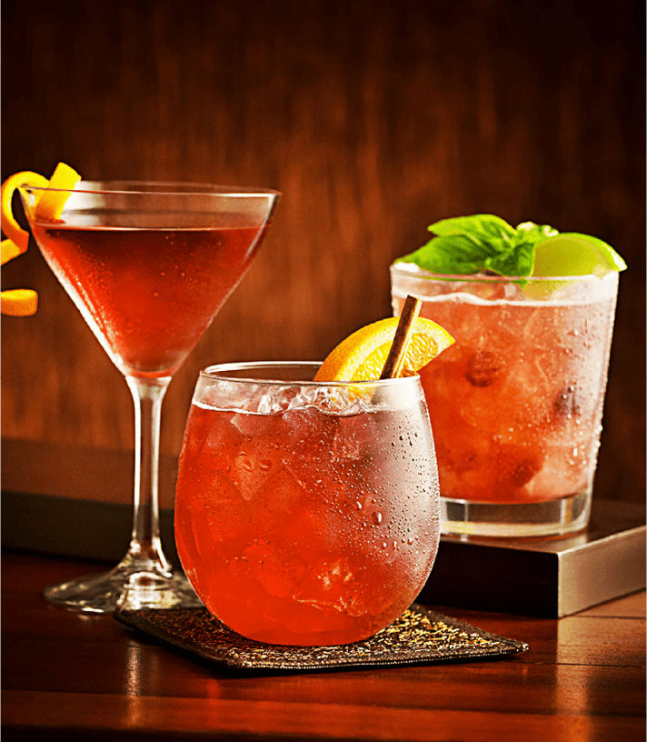 Three Glasses Of Cocktail Glass On A Table